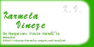 karmela vincze business card